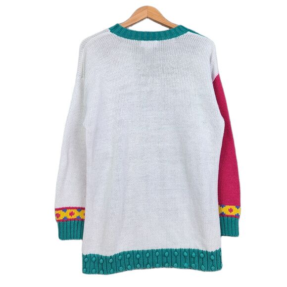 Vintage Yarnworks Ugly Christmas Sweater Bear Tree Snowman Bells Men’s M/L - Picture 4 of 7